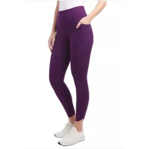 Danskin XL Activewear High Rise Non Slip Athletic Leggings Tulip Ankle Hem Pants - Picture 1 of 4